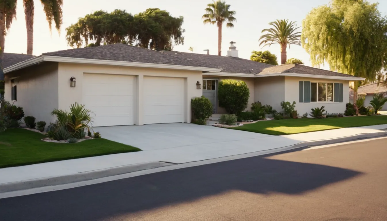 A neighborhood of stucco ranch homes in Loomis